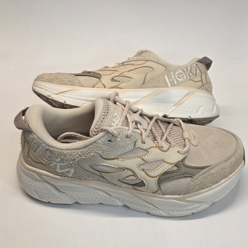 New  Hoka One One U Clifton L Suede TP Oak/Sand/Alabaster Men's Size  12 - Picture 8 of 13